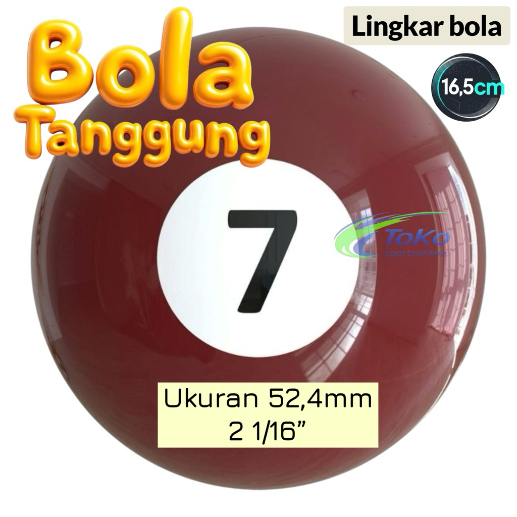 Satuan bola biliar tanggung nomer 7 billiard ukuran 52mm
