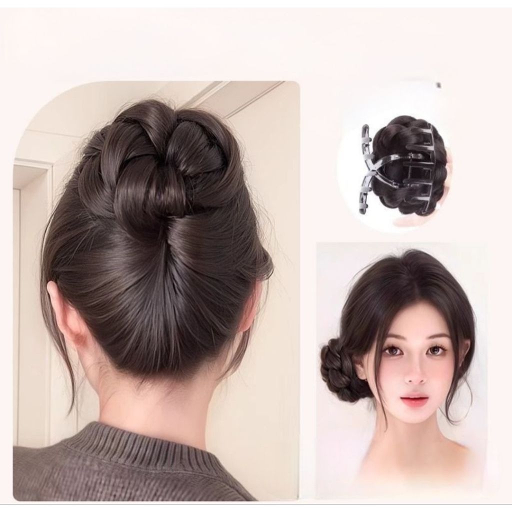 konde rambut palsu Korean style/douyin style, rambut palsu