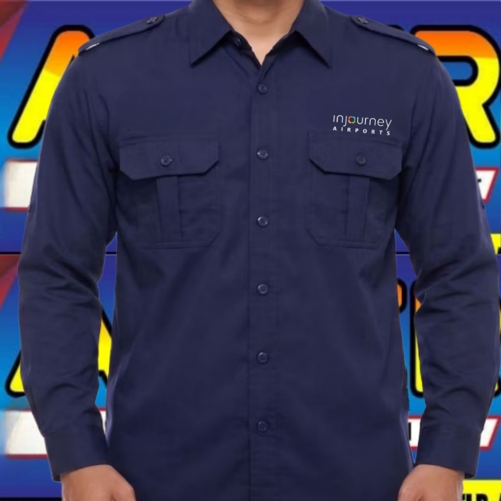 ready stok kemeja injourney airport baju injourney airport seragam injourney airport pdh injourney a
