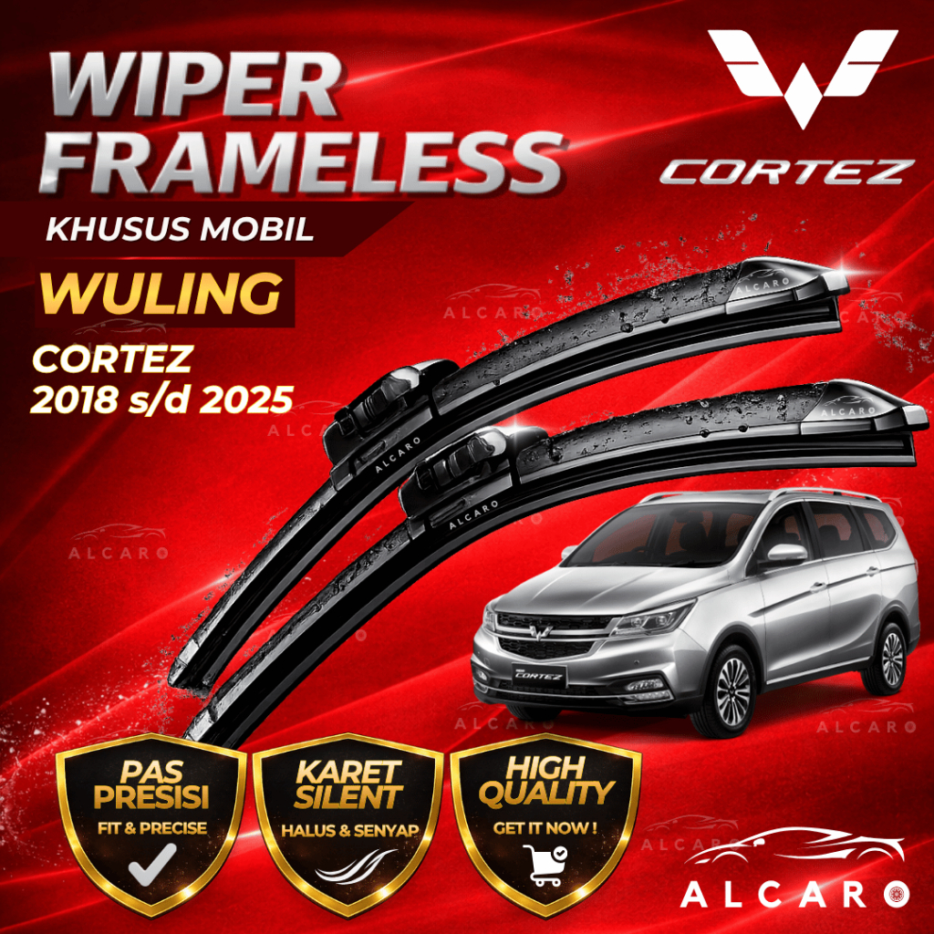 Alcaro Wiper Frameless CORTEZ 2018 s/d 2025 Original Premium - Sapu Kaca CORTEZ - Wiper CORTEZ Frame