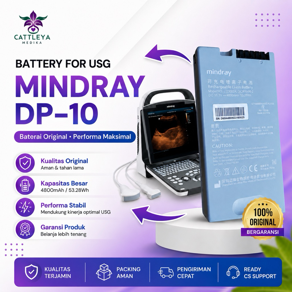 BATRE / BATTERY USG MINDRAY DP-10 / BATERAI USG DP-10 MINDRAY DOOPLER