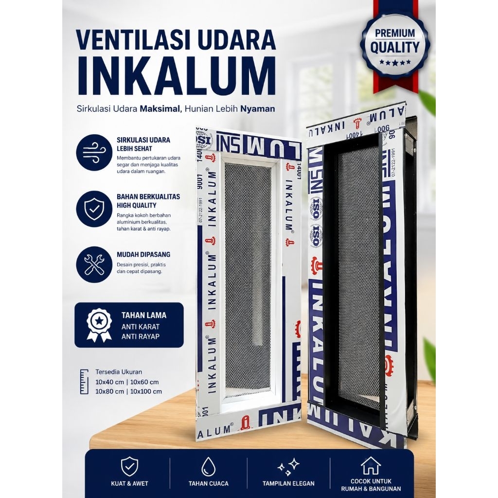 Loster Fentilasi Udara Aluminium Anti Karat Anti Nyamuk