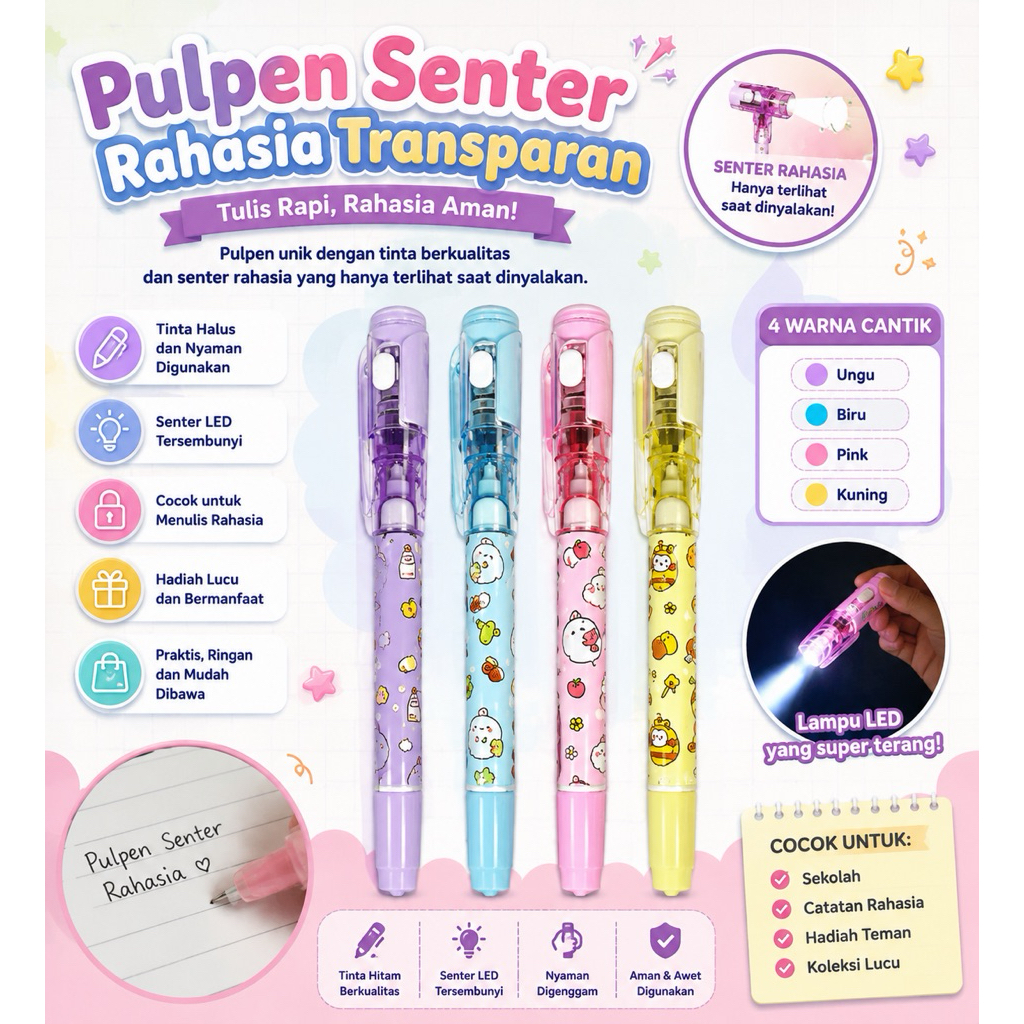 Pulpen Rahasia/Pulpen Senter/Pulpen Transparan