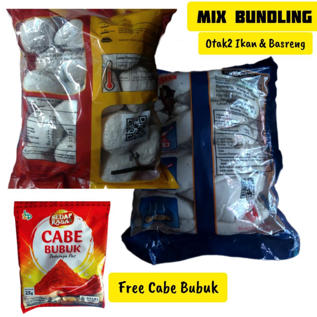 Paket Bundling Otak Otak Ikan Basreng Mentah Free Cabe Bubuk Cahaya Intan Food