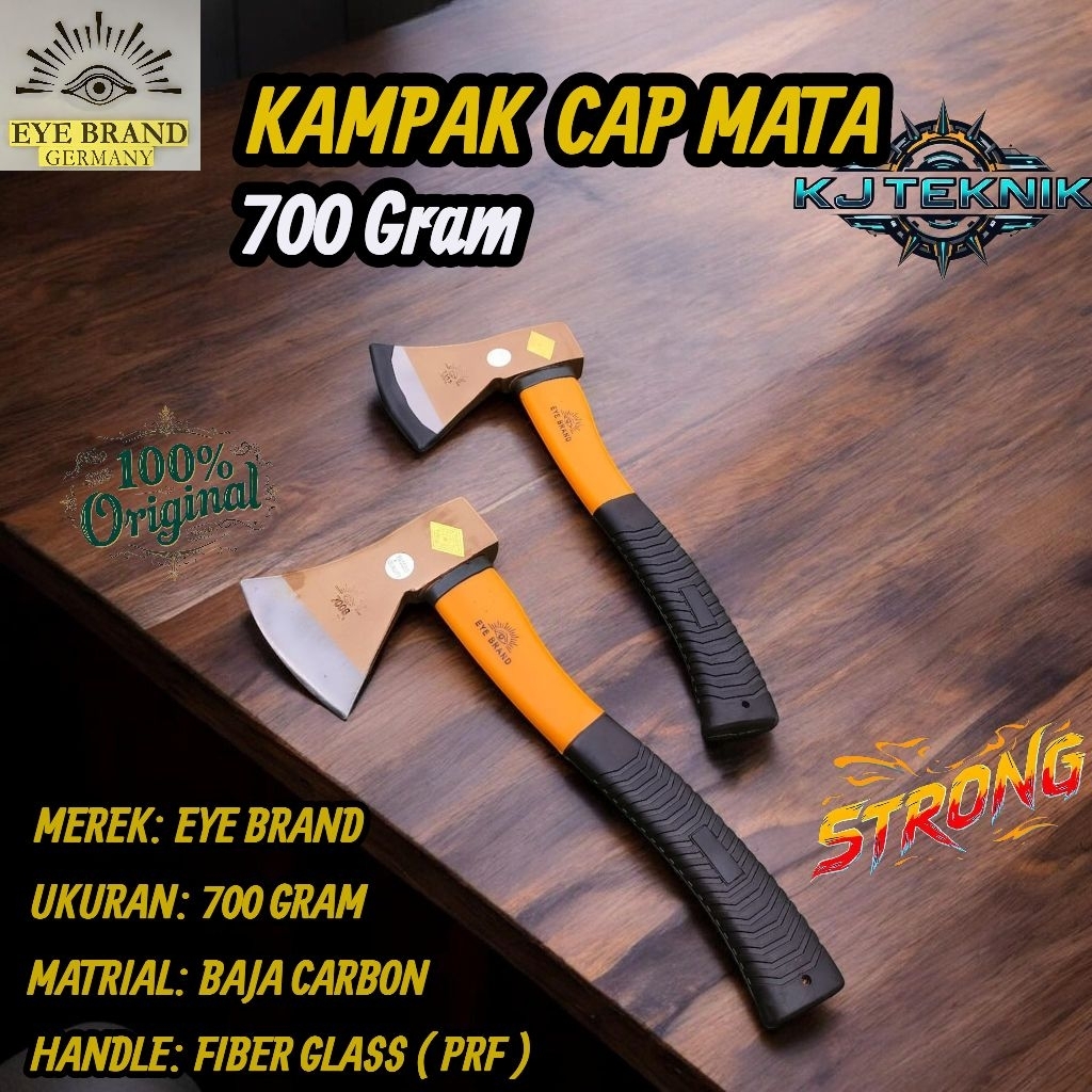 EYE BREND Kampak kayu Cap mata 700Gram Kampak Gagang Fiberglass Kampak Tulang Bahan Baja Carbon