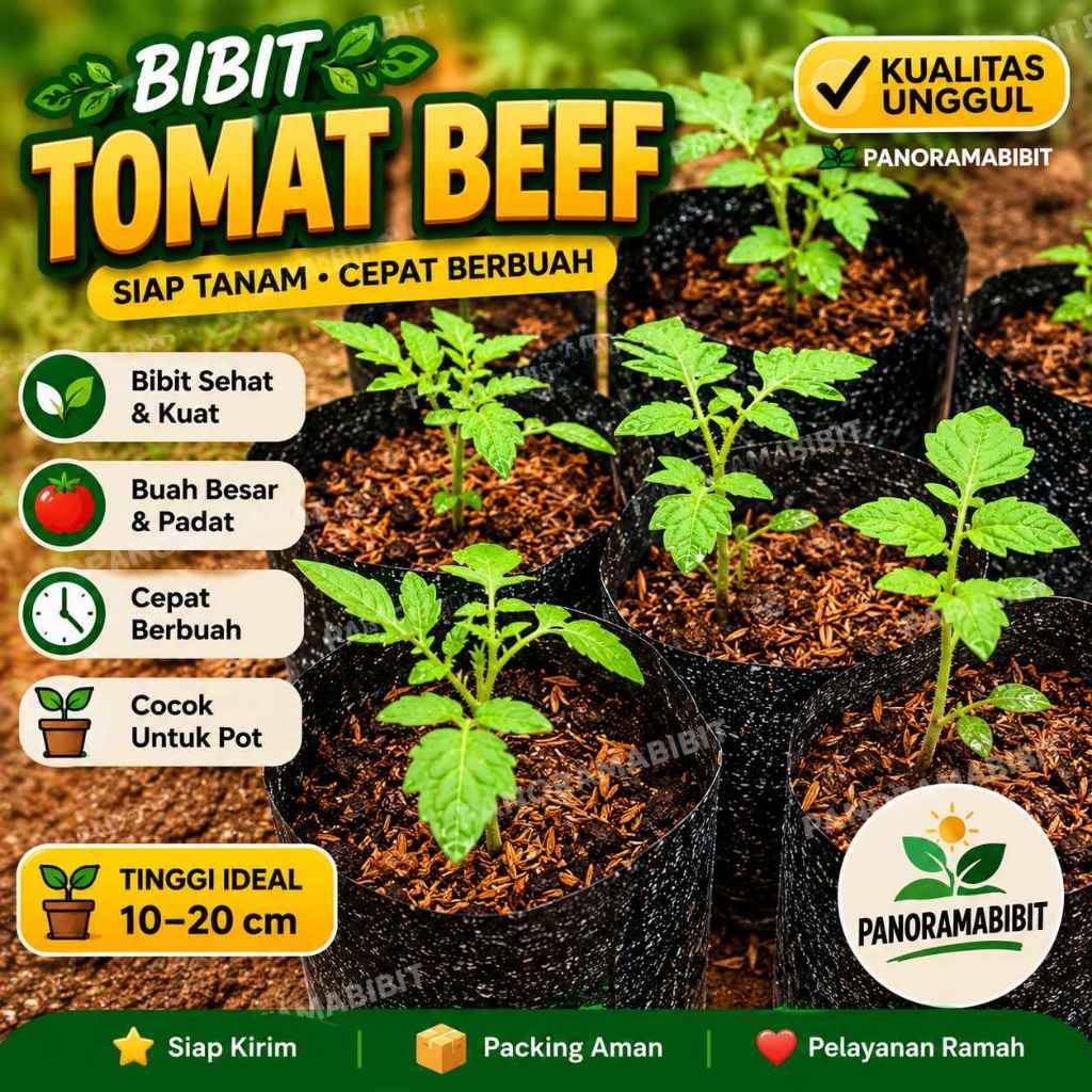 PAKET 5 BIBIT TOMAT BEEF JUMBO PREMIUM TAMBULAPOT BUAH LEBAT