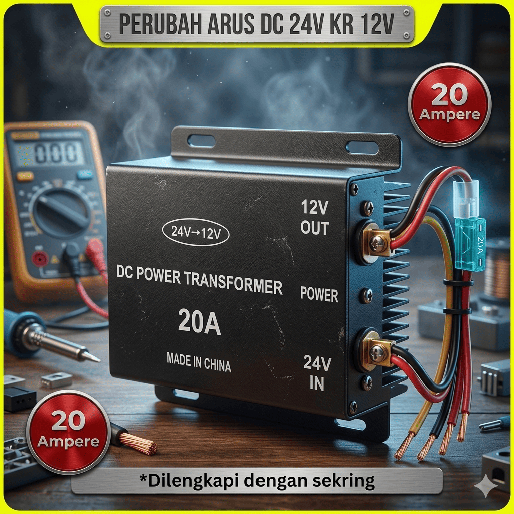 Step Down DC Converter 24 Volt Menjadi DC 12 Volt Voltage Reducer Power Supply