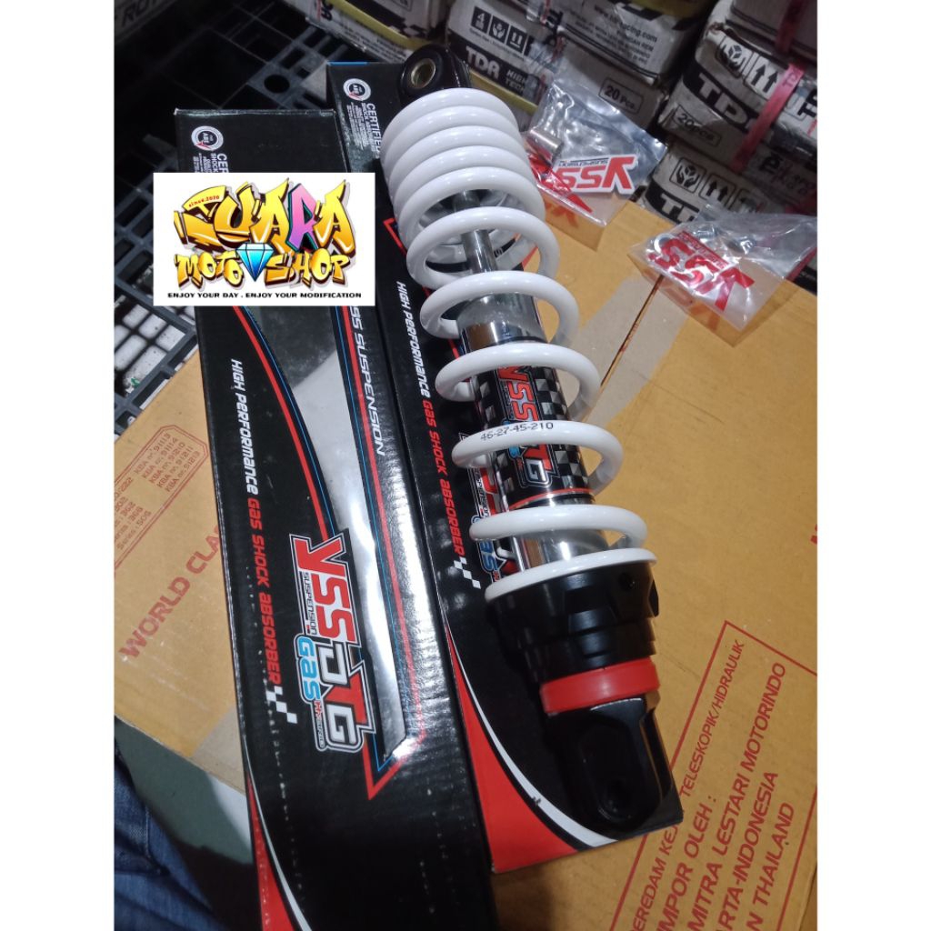 SHOCK YSS HYBRID 300MM MIO BEAT SCOOPY VARIO CHROME WHITE