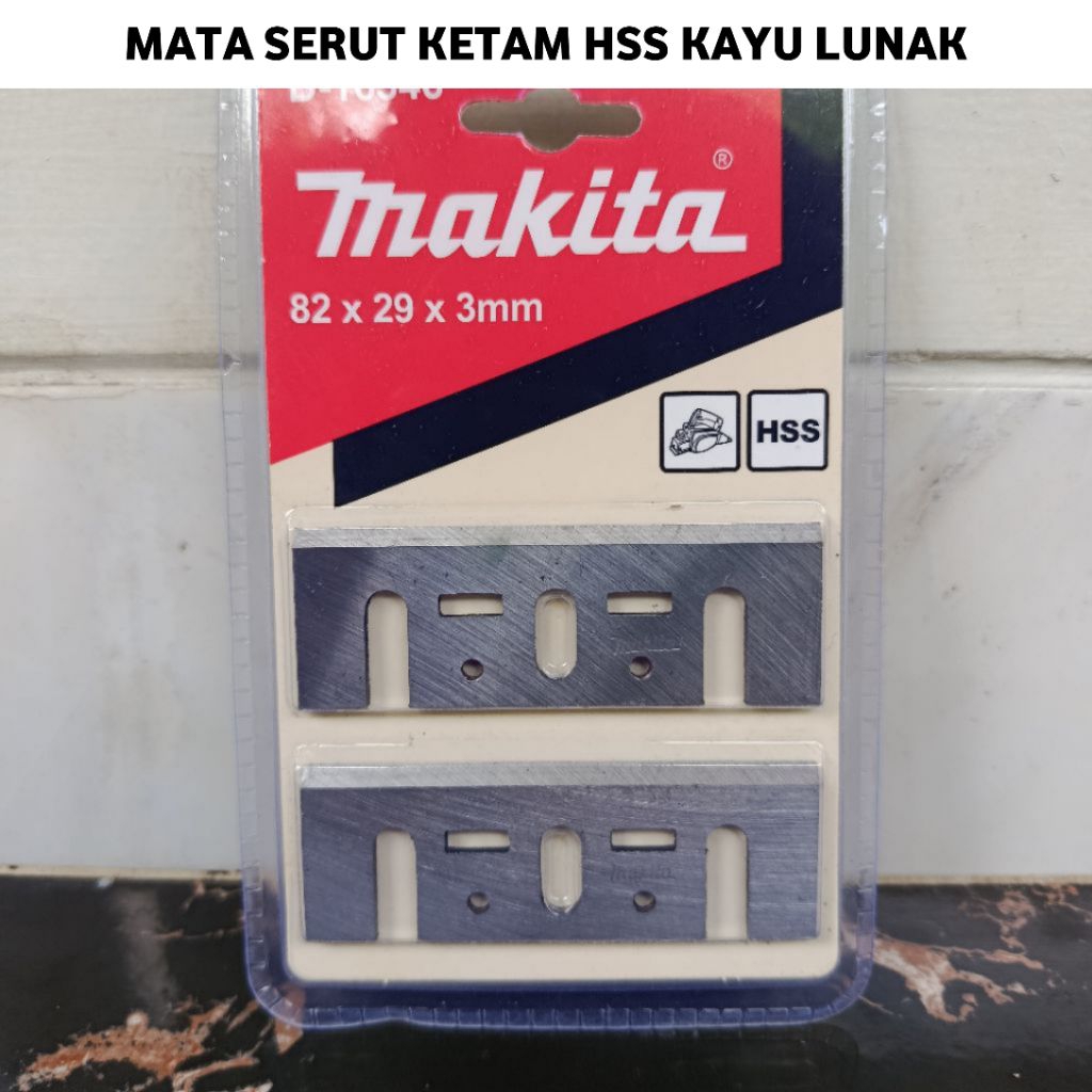Mata Pisau Pasah Serut Kayu Makita D-16346 HSS Planer Blade Kayu Lunak Original Set