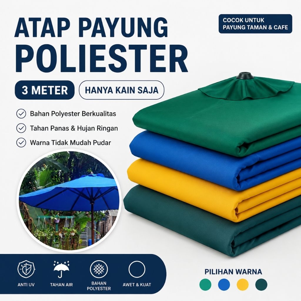kain atap payung / kain payung pantai / atap payung taman / terpal payung / kain payung poliester / 