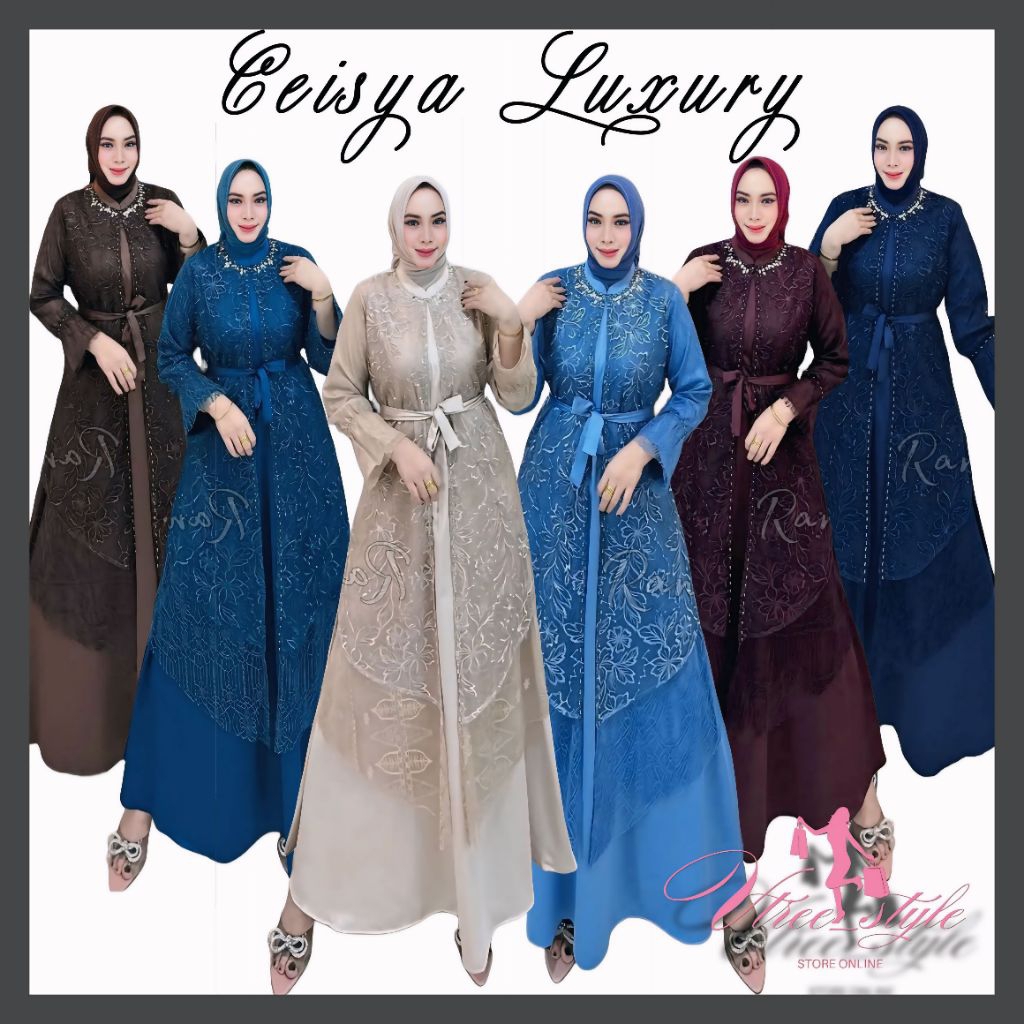 Vtree Dress kondangan gamis lebaran Aoutfit Wanita Dewasa Dress Brokat Impor bahan Velvet premium Dr