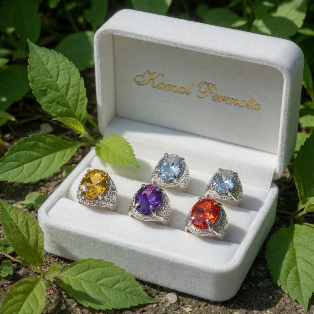 Cincin Batu Permata pria Cubic Zirconia Top luster