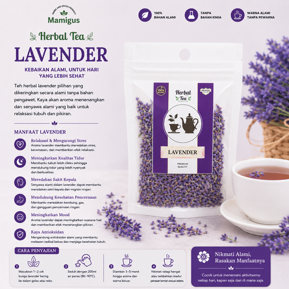 Teh Bunga Lavender / Lavender Tea / Teh Herbal / Teh Seduh