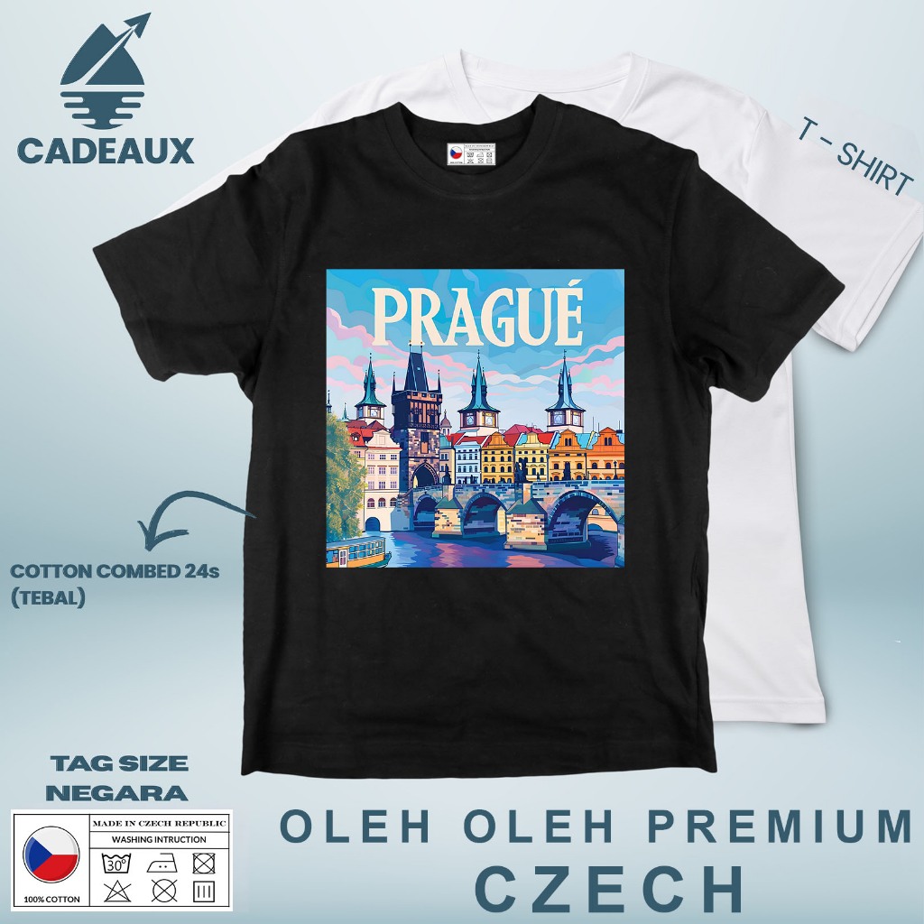 Kaos Oleh Oleh CZECH 13 PAKAI TAG ASAL NEGARA CZECH REPUBLIC T-Shirt Cotton Combed 24s SOUVENIR PREM