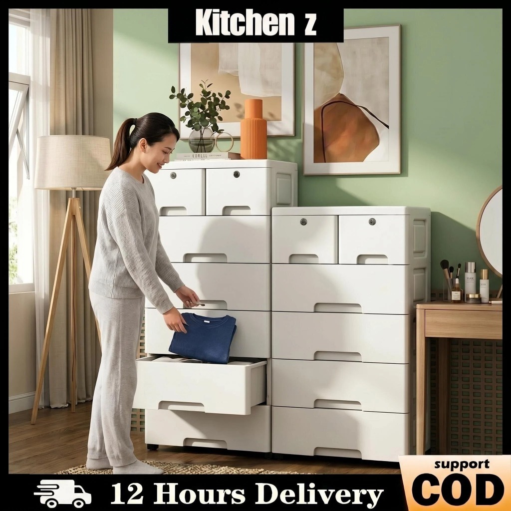 Kabinet Drawer Storage Cabinet  Lemari Pakaian Plastik 5 susun Loker Plastik Lemari plastik