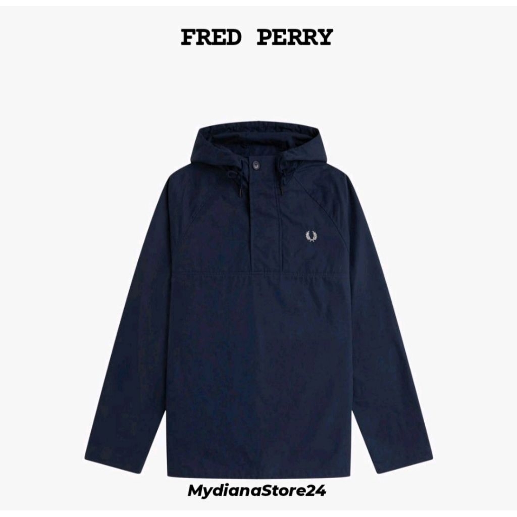 FRED PERRY - FRED PERRY OVERHEAD SMOCK JACKET - TENNIS BLUE