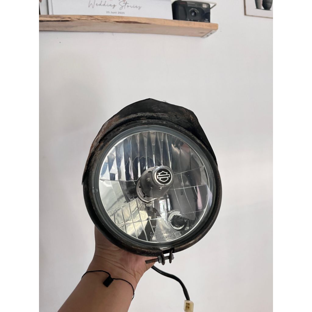 Lampu reflektor HD Harley Davidson Original diameter 5,75 inchi set batok cb125se