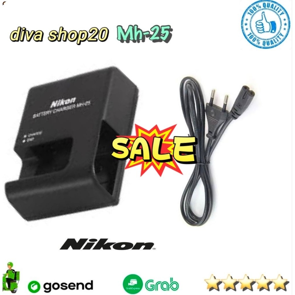 Charger Camera Nikon D7000 D7100 D7200 D7300 D500 D600 D610 D650 D750 berkualitas mh 25 for baterai 
