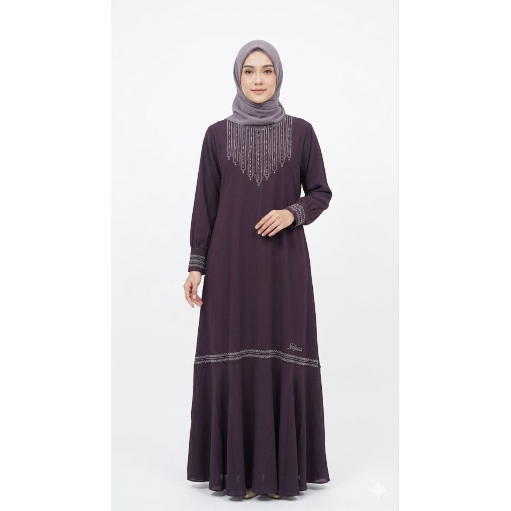 Nazwa Abaya Burgundy l Nazwa Abaya Teracota l Gamis Abaya Premium Kekinian