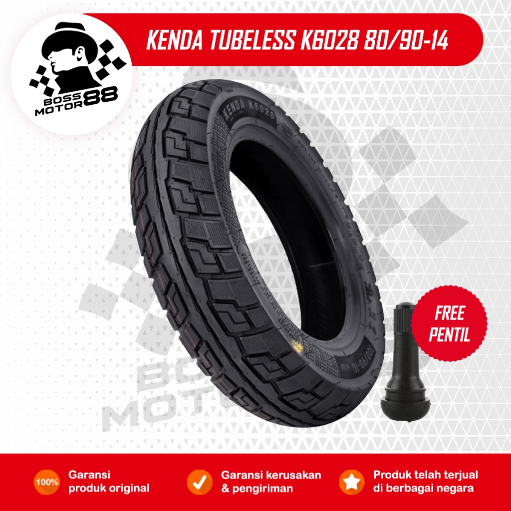 Kenda Ban Tubeless Tubles K6028 Knight 80/90-14 Ban Depan Motor Vario Beat Genio Mio Original