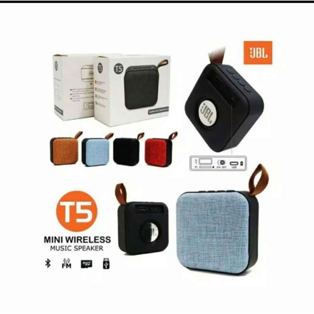 Speaker Bluetooth T5 Kualitas Bass Suara Bass Baguss spiker blutut mini warna random yaa