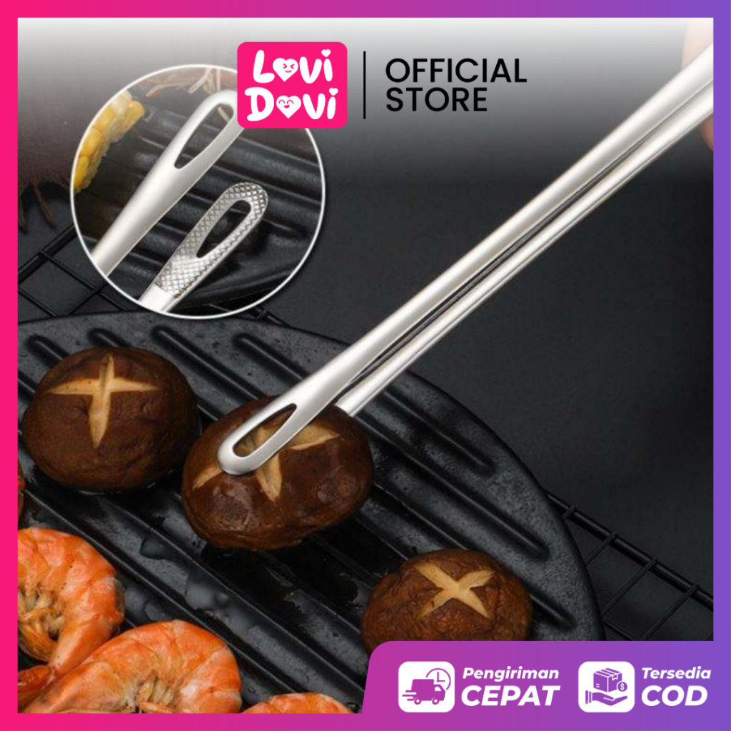 Capitan Korean BBQ / Klip Pemanggang Stainless Steel/ Penjepit bbq Gorengan Panjang