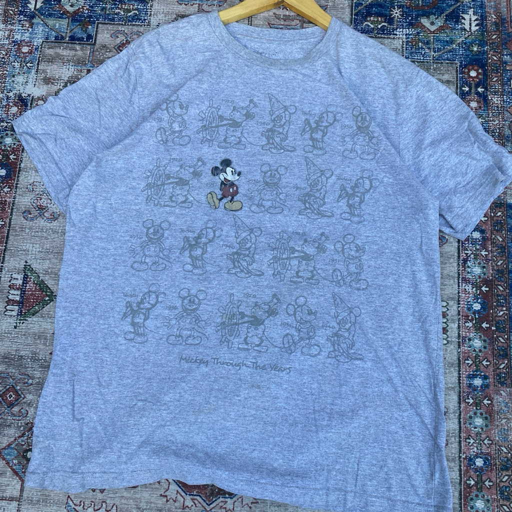 T-shirt kaos disney mickey mouse sketch tee vintage y2k second