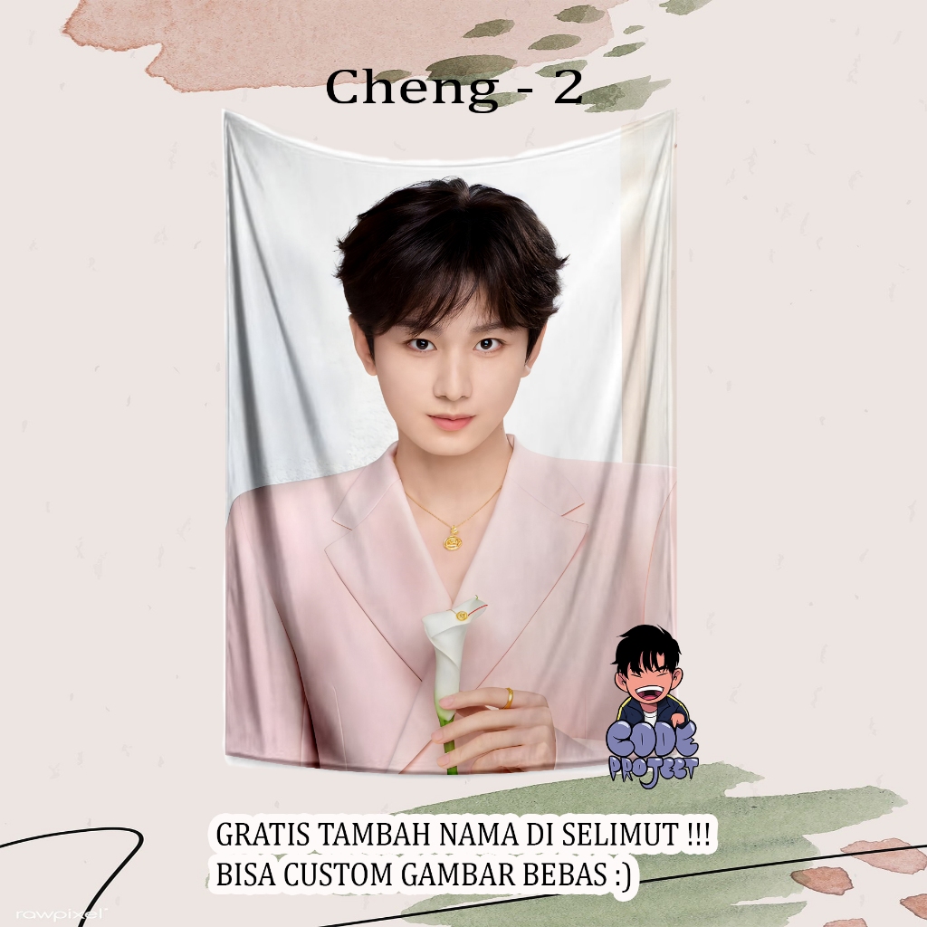 SELIMUT AKTOR DRACIN CHENG YI - selimut artis ganteng china - cheng yi - selimut custom dracin - sel