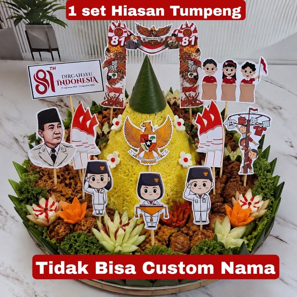 Topper Tumpeng 17 Agustus 2026 / Hiasan Hut RI / Hiasan Tumpeng Kemerdekaan