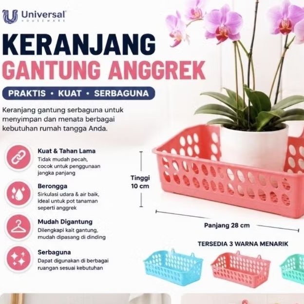 RAK PLASTIK GANTUNG / KERANJANG SERBAGUNA ANGGREK UNIVERSAL