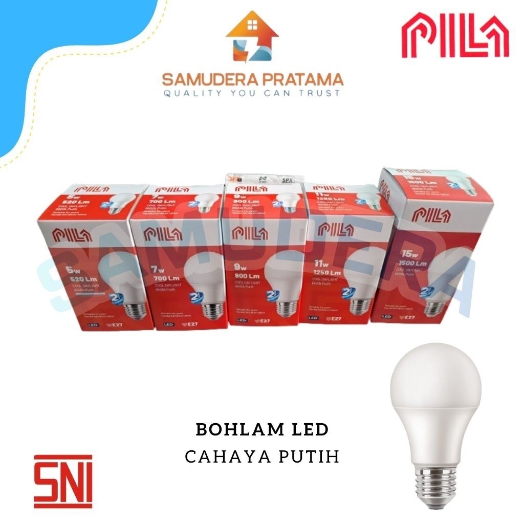 LAMPU LED PILA 9 WATT CAHAYA PUTIH GROSIR 12 PCS