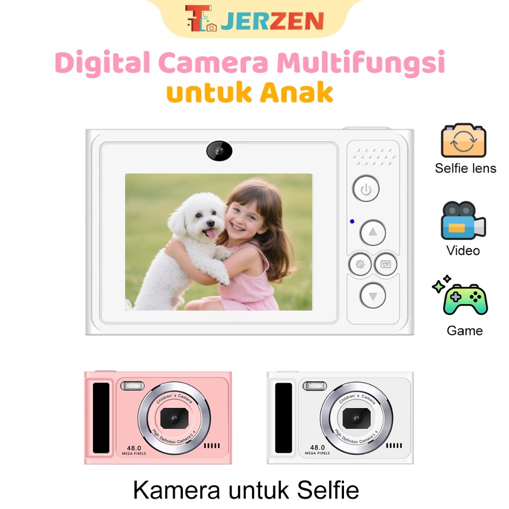 T-VISON K09 Kamera Digital 720P untuk Anak  Kamera Fotografi dengan Zoom Optik 8X 48MP Vlog Dual-Len