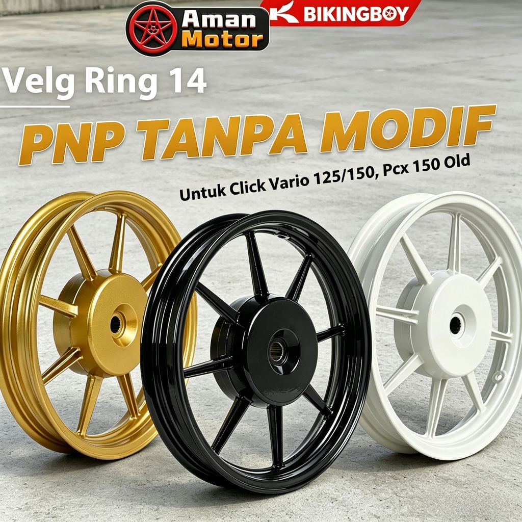 BIKINGBOY VELG Racing PALANG 8 RING 14 Original Untuk Click Vario 125/150, Pcx 150 Old Velg Racing U