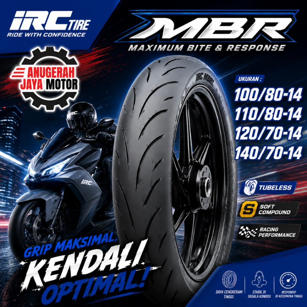 IRC MBR 110 Ring 14 100/80 110/80 Ban Motor Ring 14 Ban Matic Ring 14 Ban Motor Ring 14 Tubles