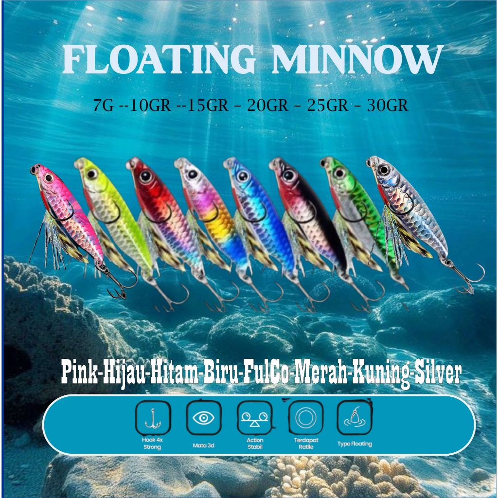 TOSERBA-Umpan Pancing Lure Minnow Floating, Minnow Floating, Umpan Ikan Jig