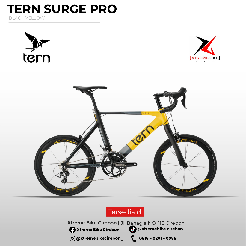 Sepeda Mini Velo Tern Surge Pro 20 Inch Shimano Tiagra STI 2x10 - Speed Full Carbon Fork Premium