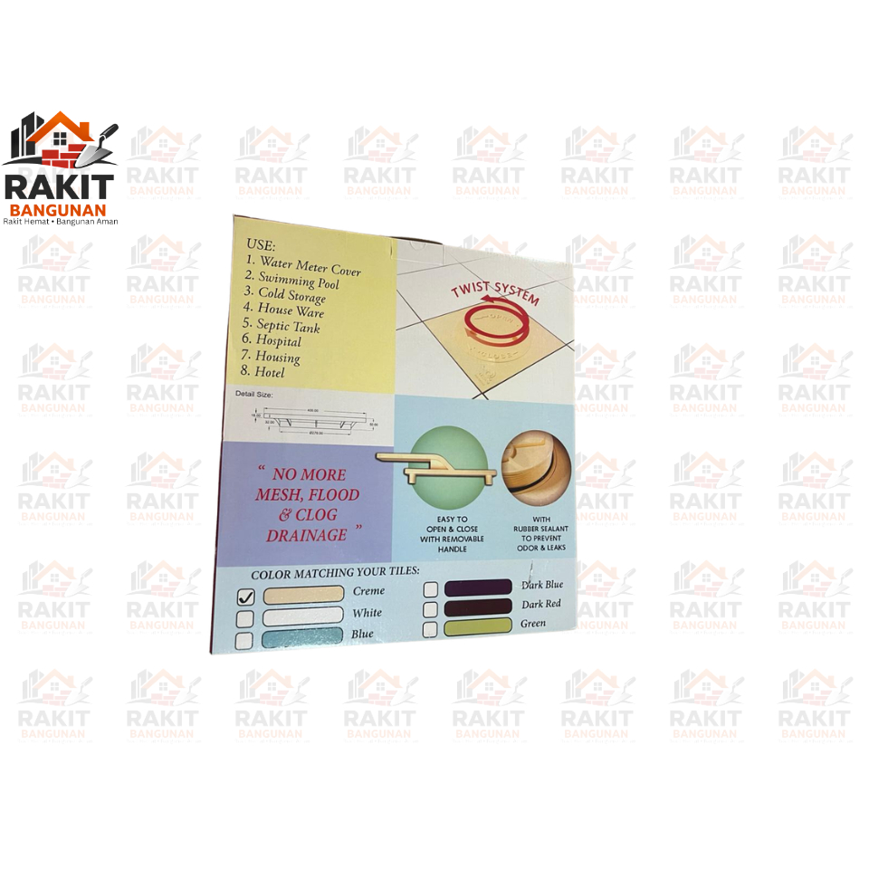 Alinco Drainase Control Cream 40 cm x 40 Cm / Bak Control