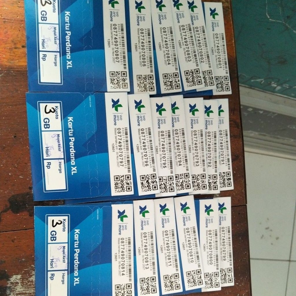 Kartu Perdana XL Reguler Segel - Pulsa 0, Belum Aktif, kuota 3gb