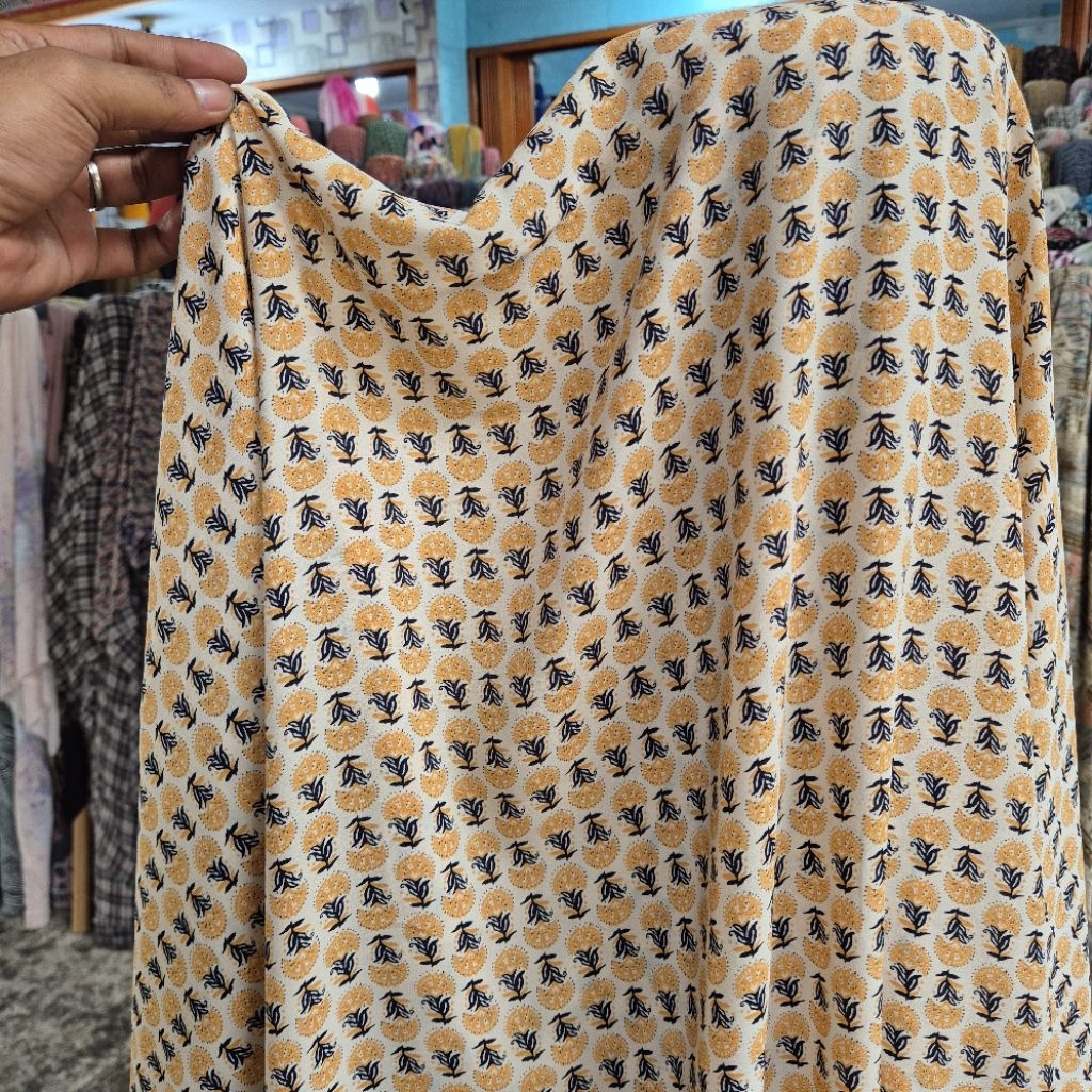 Kain Crepe Premium Motif - Kain Crepe Garment Motif - Harga Tertera 0,5 Meter