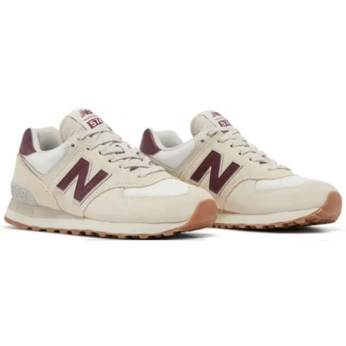 Sepatu NB 574 Beige Burgundy
