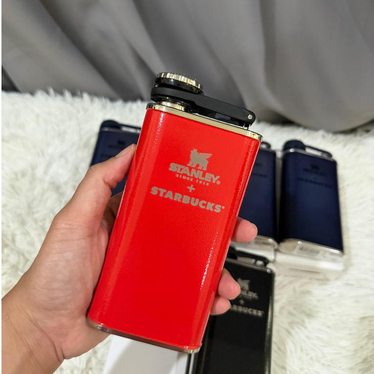 Tumbler Starbucks x Stanley Whiskey Red Black Flask Aero Flask Pocket Bottle SS 8oz 237ml Limited Ed