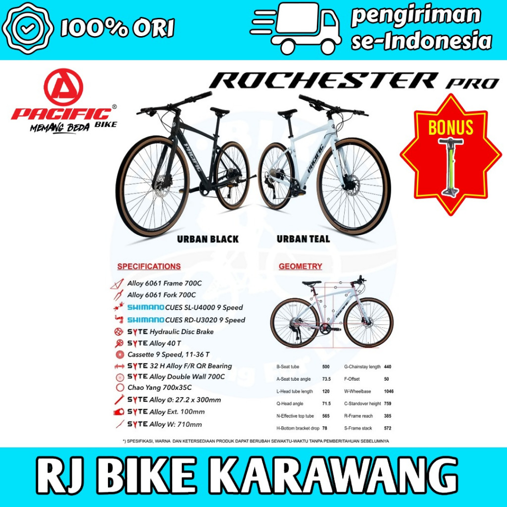 Pacific ROCHESTER PRO 700C Alloy 6061 Hybrid Road Bike Sepeda Balap