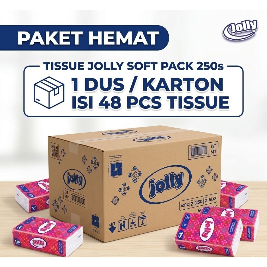 (PAKET 1 DUS 48 PCS) JOLLY 250 SHEETS 1 DUS/KARTON