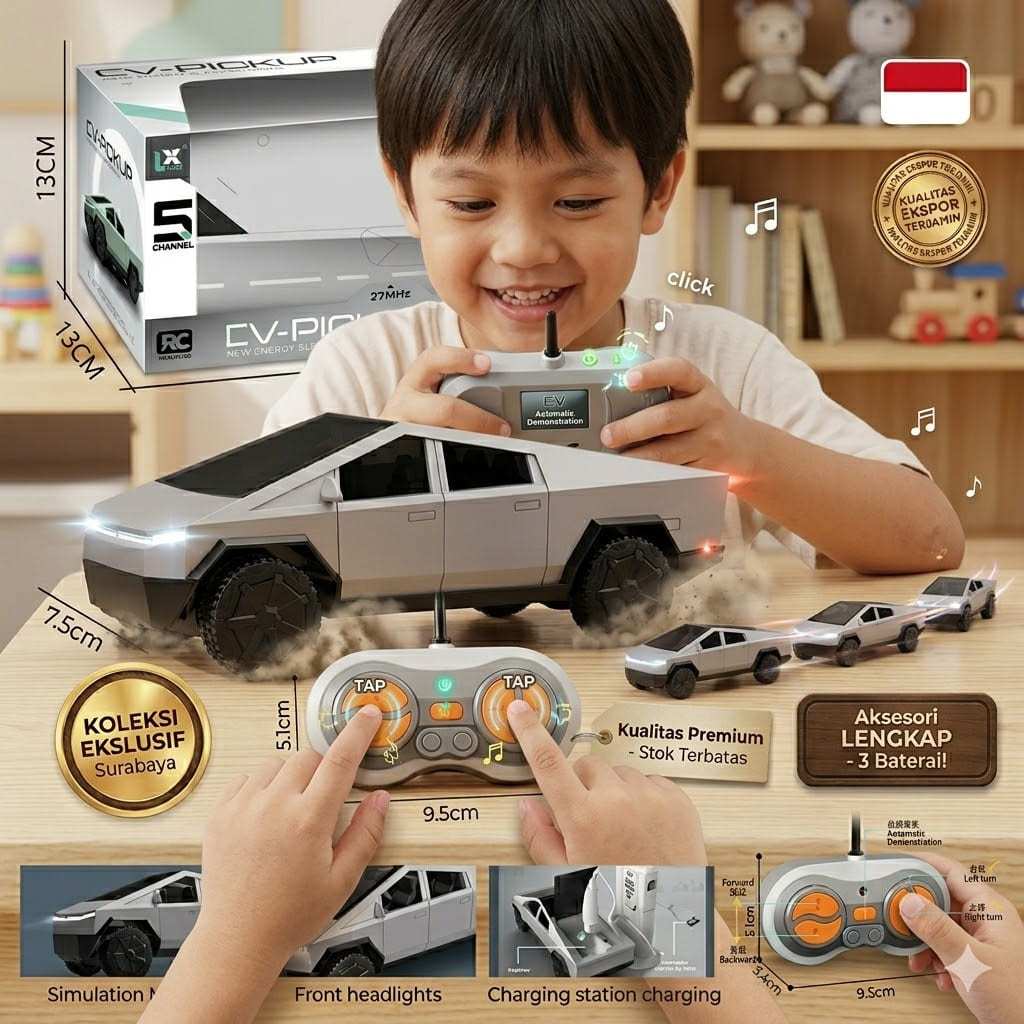 MAINAN RC CYBER TRUCK TESLA BATERAI CHARGE / MAINAN REMOTE CONTROL TESLA CYBER TRUCK EV PICK UP MOBI