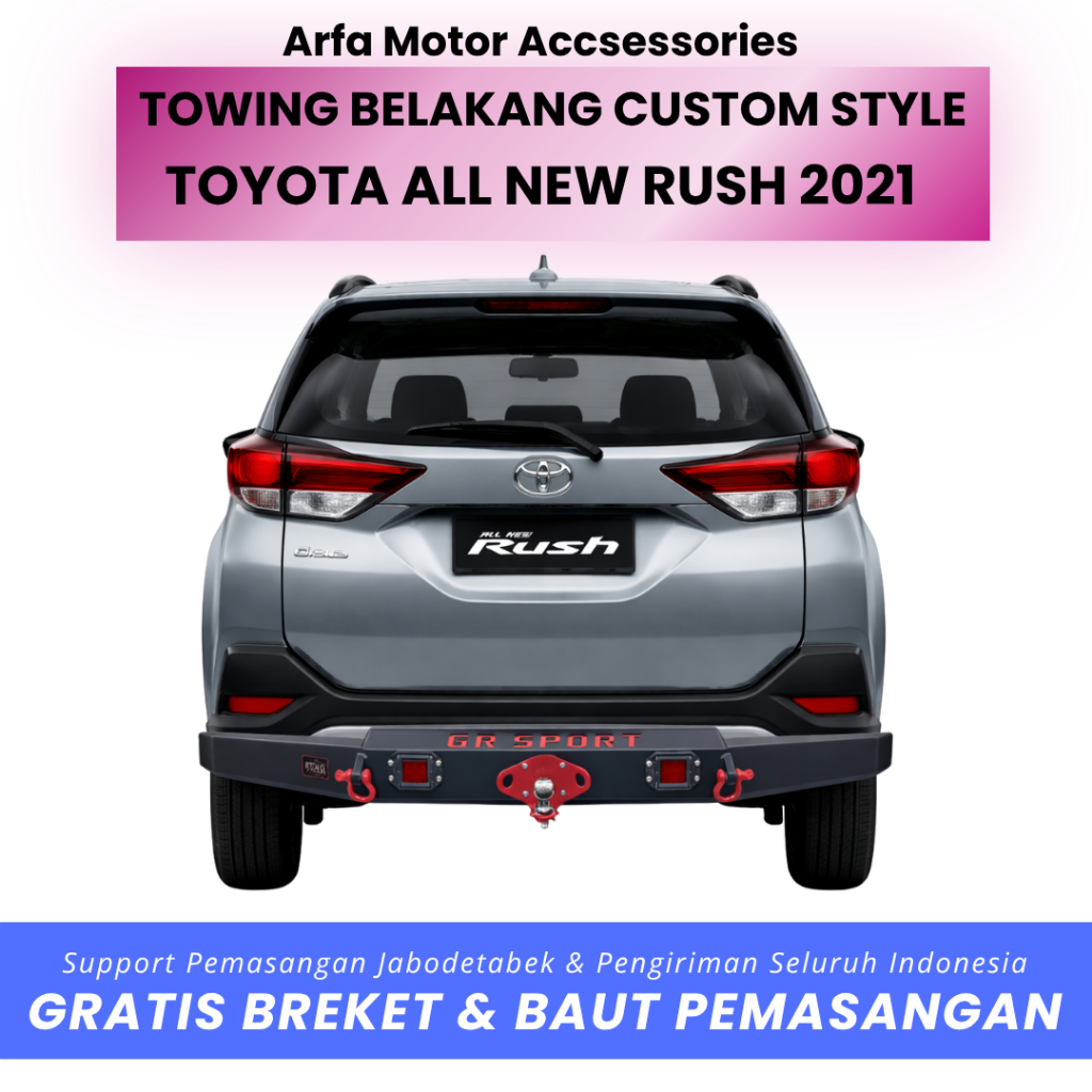 Towing belakang ALL NEW RUSH 2021 custom tanduk pengaman pelindung bemper anti karat