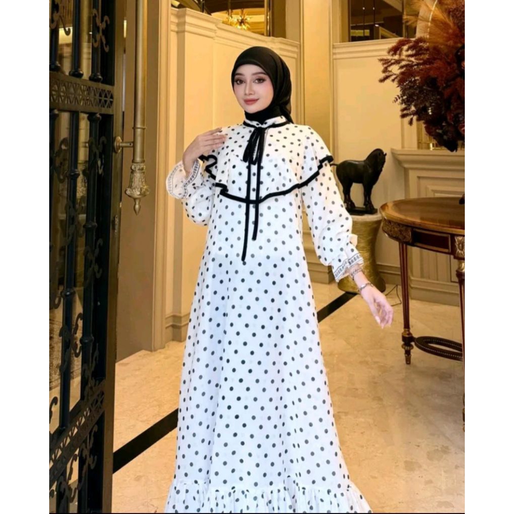 Dress polkadot 100 % ORI SHELLASAUKIA