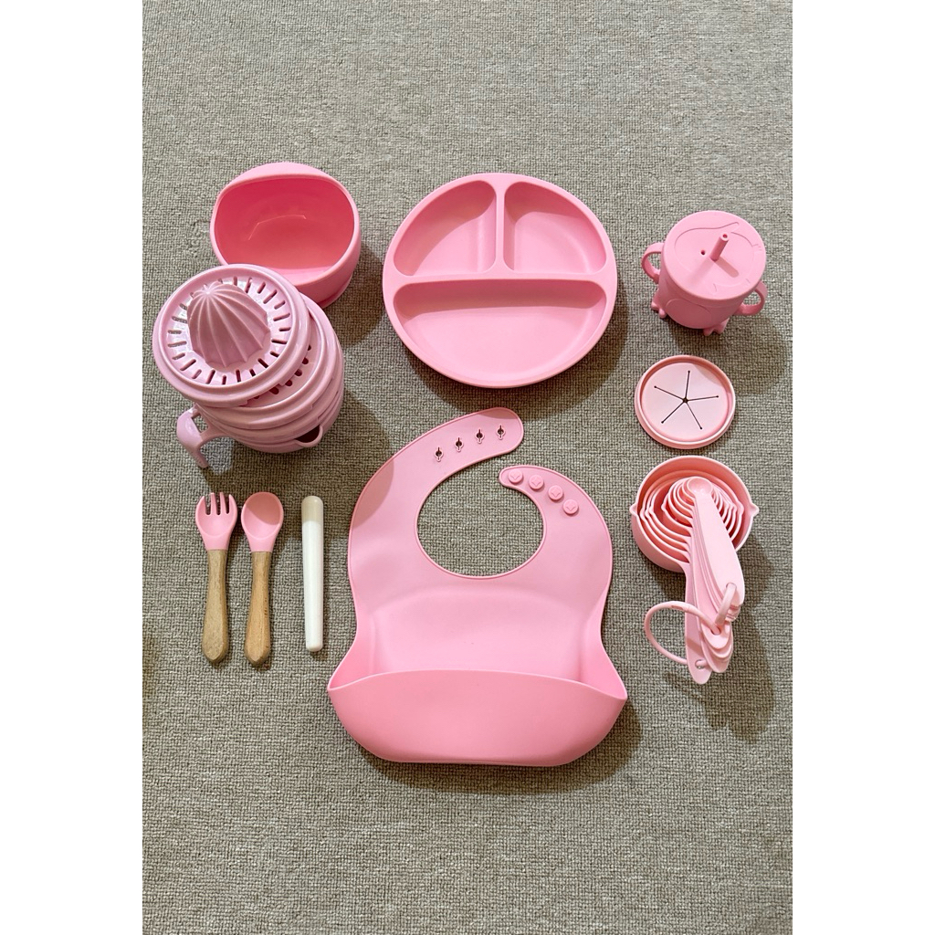 SET PERALATAN MAKAN MPASI SILICONE (preloved)