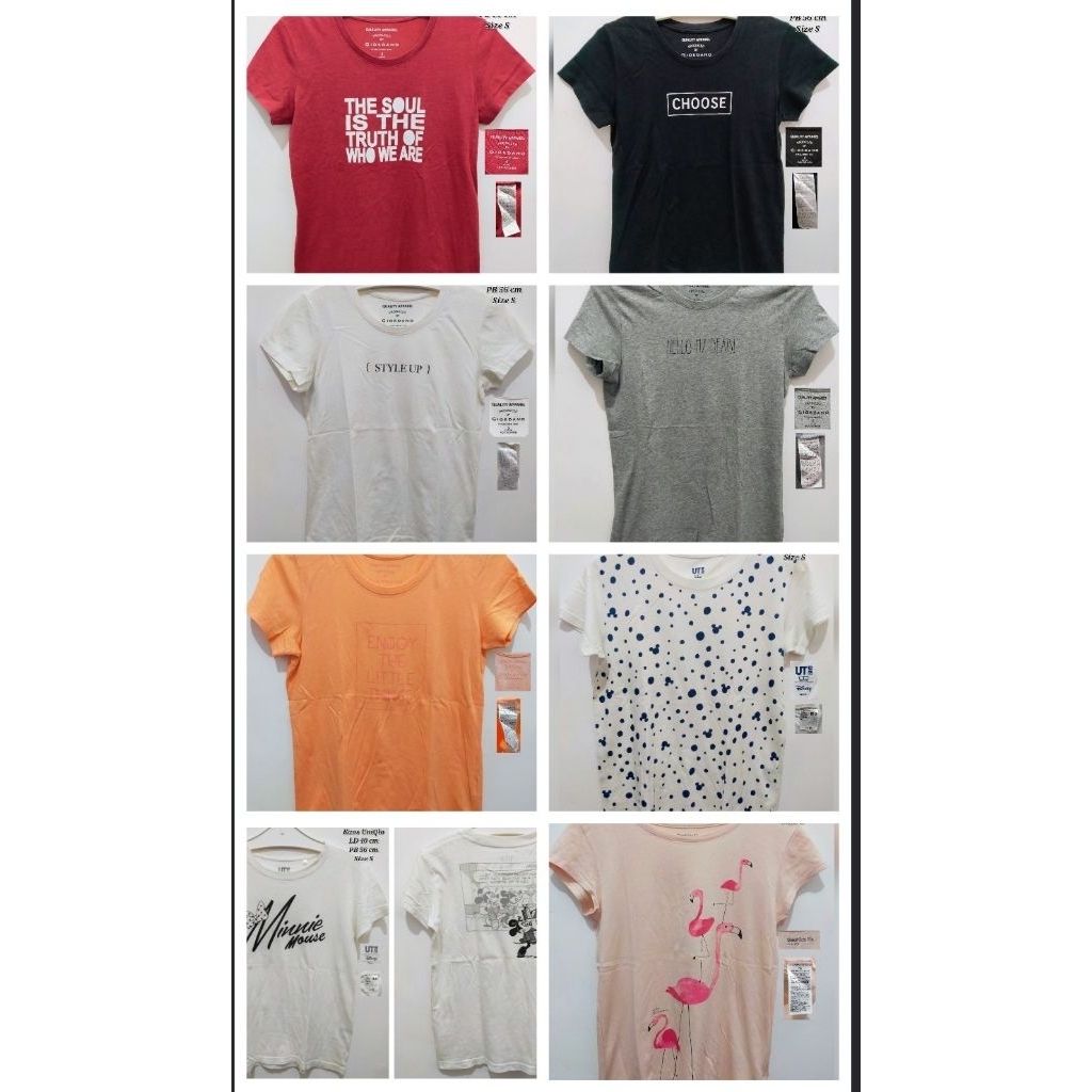 Preloved Kaos Giordano Wanita uniqlo Original Second Premium
