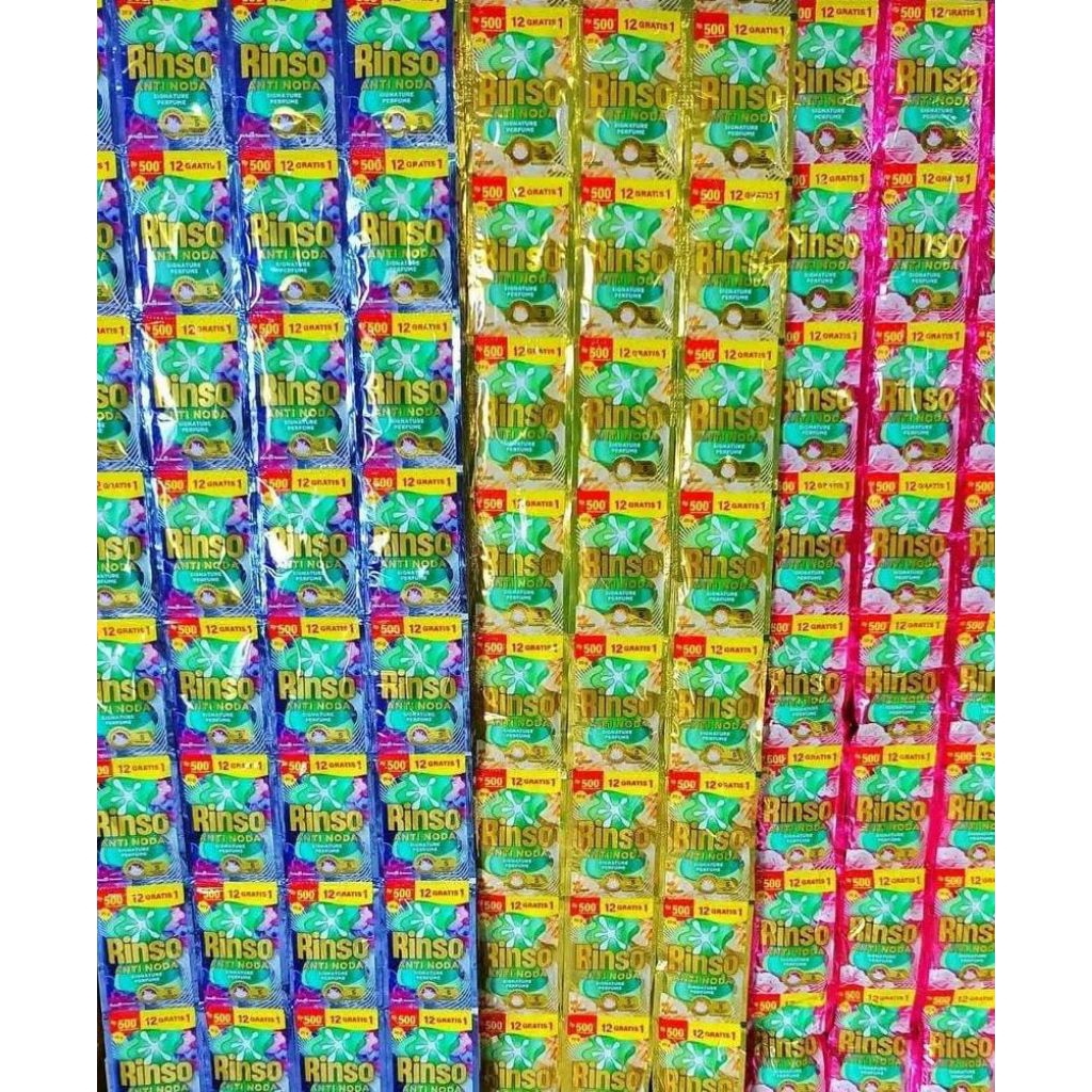 RINSO SACHET 1 DUS KEMASAN 500 PERAK ISI 104, 200gr