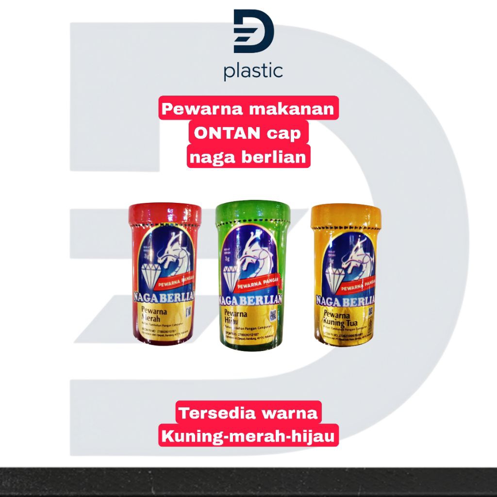 Ontan Pewarna Kue 1 Pak Isi 10 - Merah, Hijau, Kuning